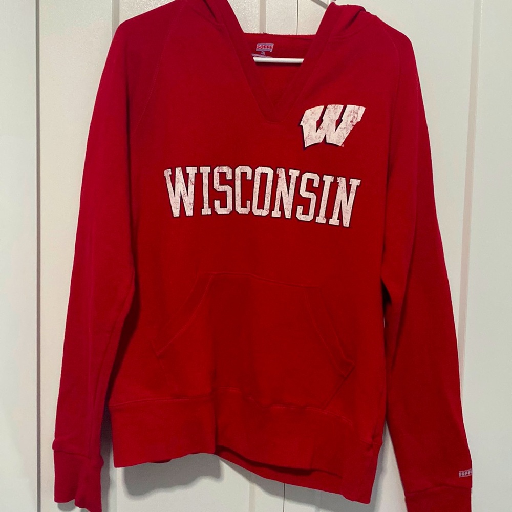 Wisconsin Hoodie by Soffe Red |Size Youth XL